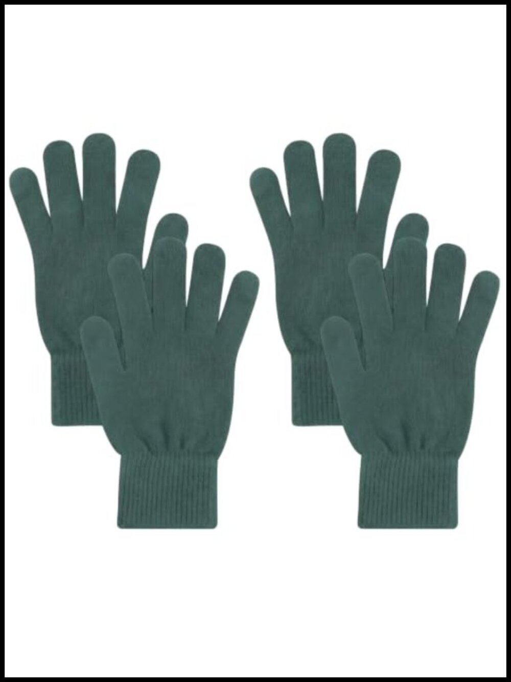 2 Pairs Merino Wool Gloves Liner Touchscreen Unisex Outdoor